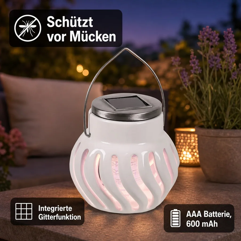 Anti-Mücken-Windlicht mit Solar