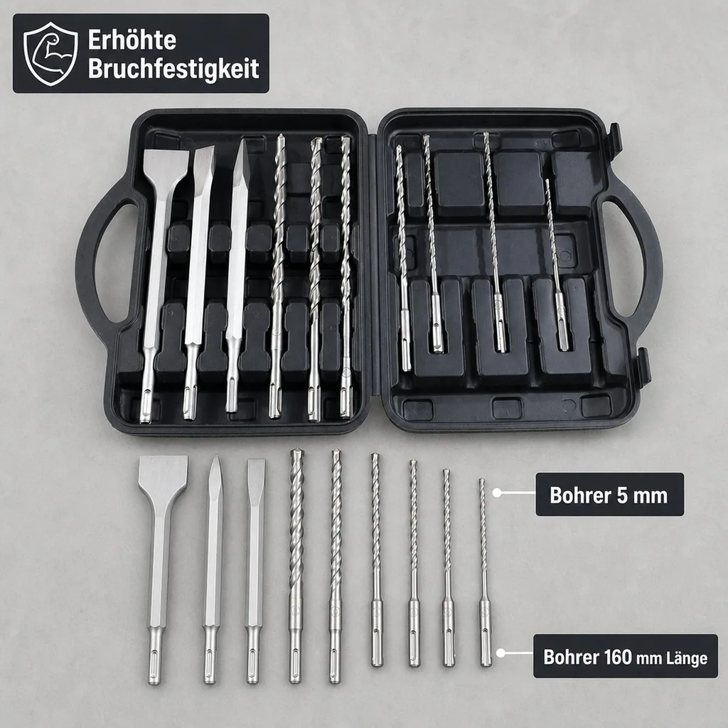 Bohrer- und Meißelset SDS Plus 10-teilig