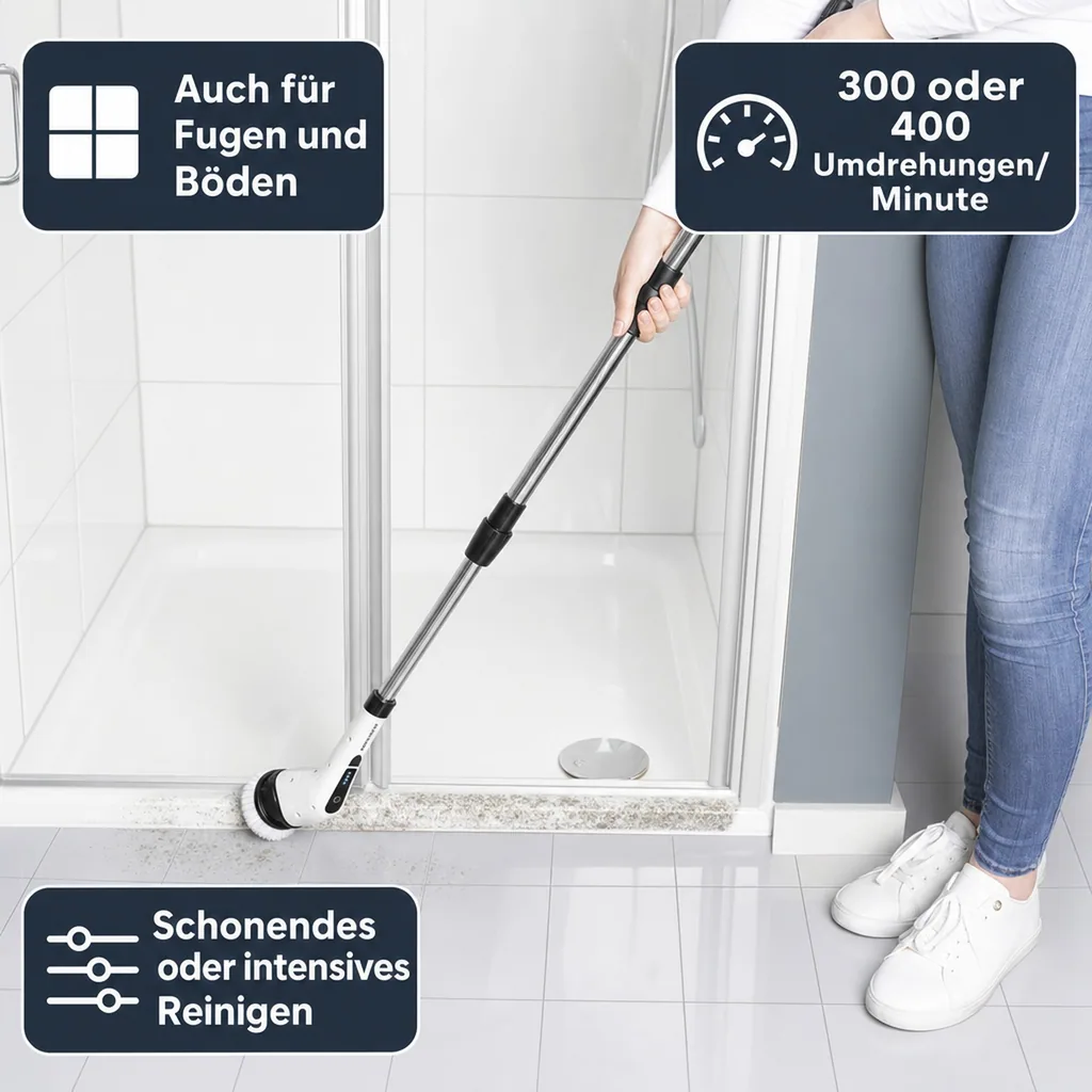 Akku-Reinigungsbürste 11-teilig