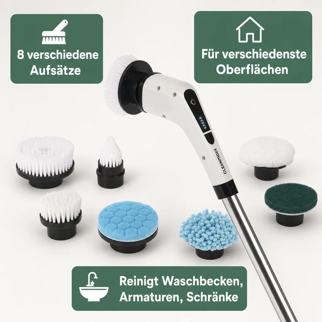 Akku-Reinigungsbürste 11-teilig