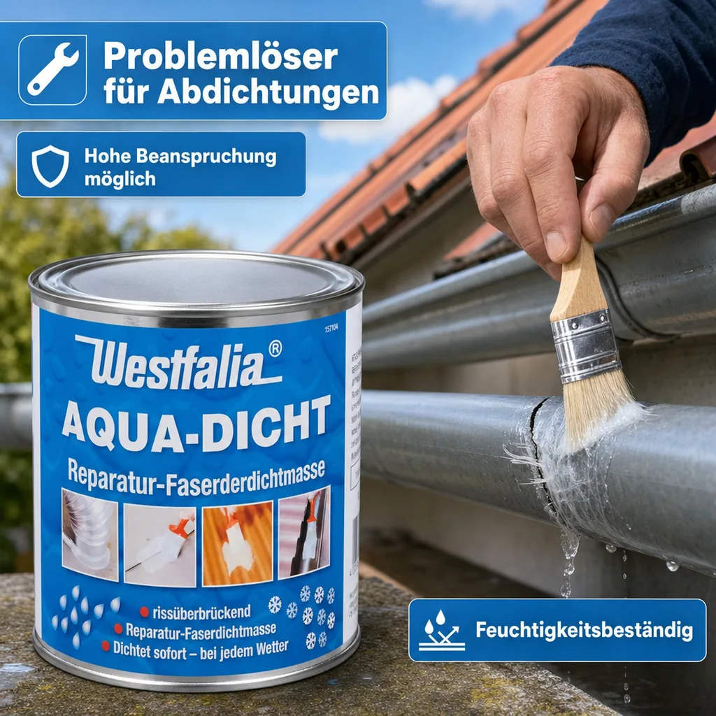 Aqua Dicht - graue Abdichtmasse, faserverstärkt, 1 L Dose
