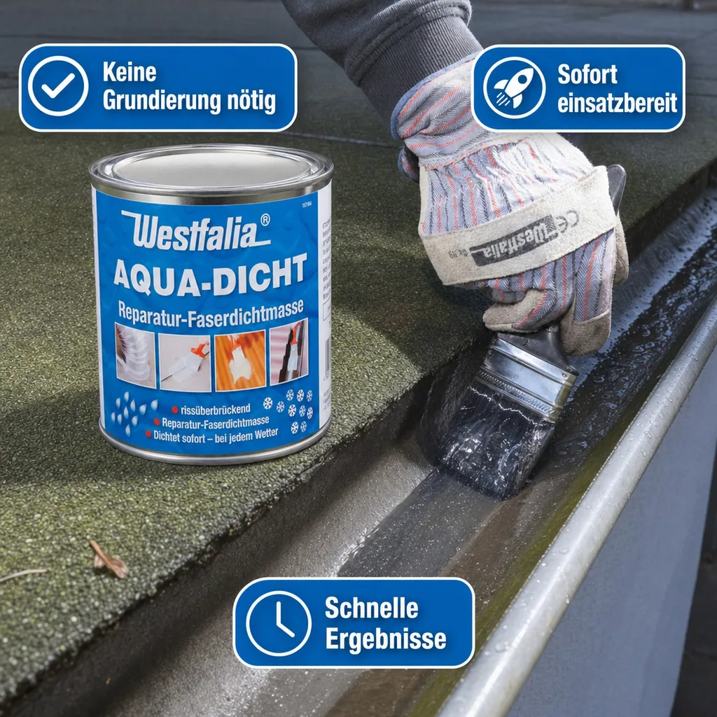 Aqua Dicht - graue Abdichtmasse, faserverstärkt, 1 L Dose