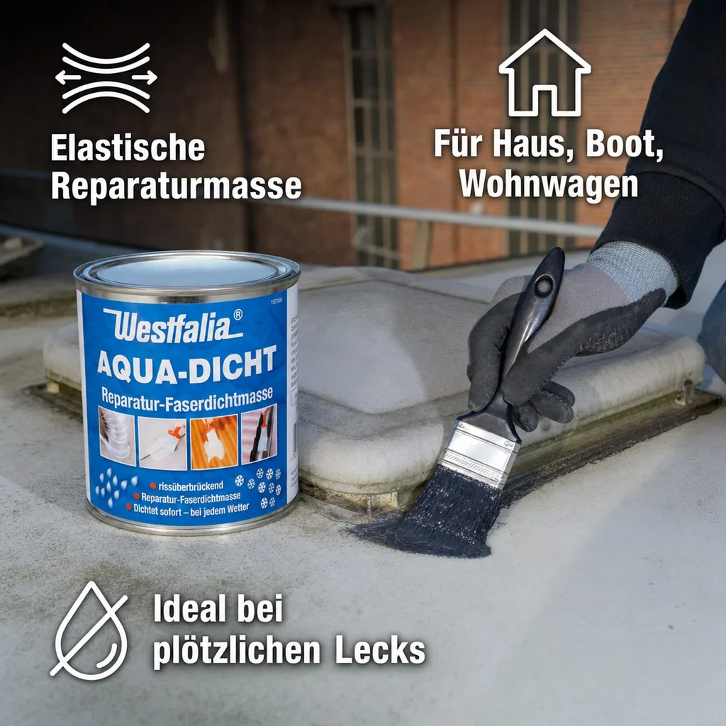 Aqua Dicht - graue Abdichtmasse, faserverstärkt, 1 L Dose