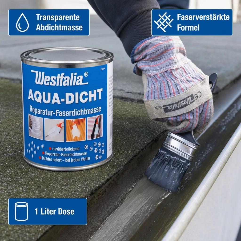 Aqua Dicht - graue Abdichtmasse, faserverstärkt, 1 L Dose