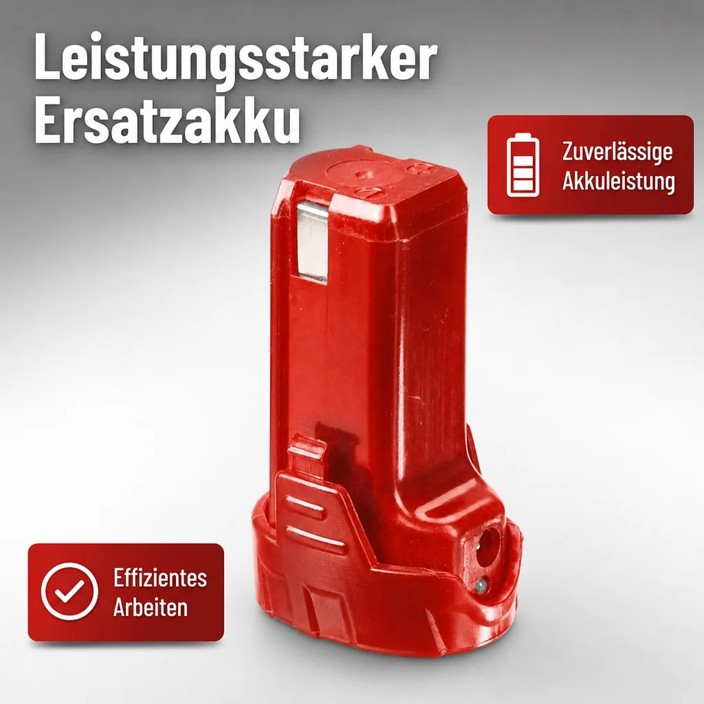 Ersatzakku, 3,6 Volt, LI-Ionen, 1,5 AH, Rot