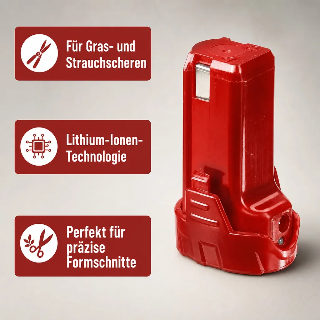 Ersatzakku, 3,6 Volt, LI-Ionen, 1,5 AH, Rot