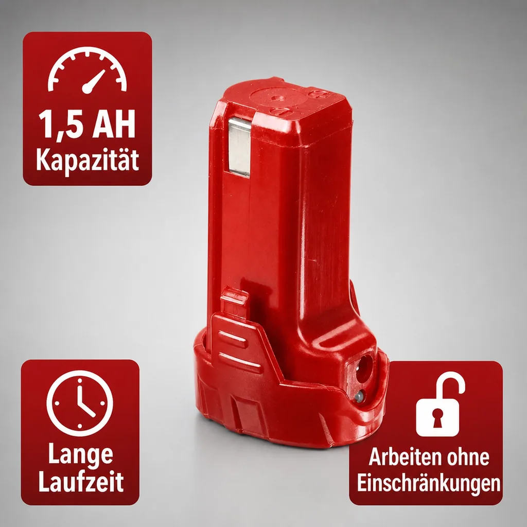 Ersatzakku, 3,6 Volt, LI-Ionen, 1,5 AH, Rot