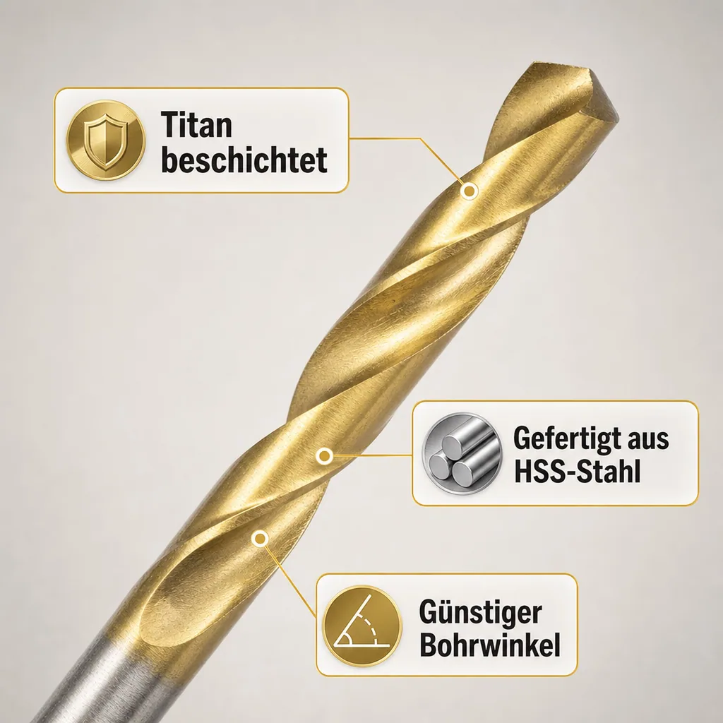 HSS-Spiralbohrer Satz, Titan beschichtet, 13-teilig