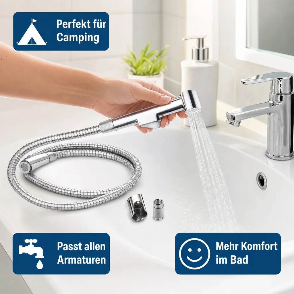 Waschbeckenbrause inkl. Schlauch und Adapter