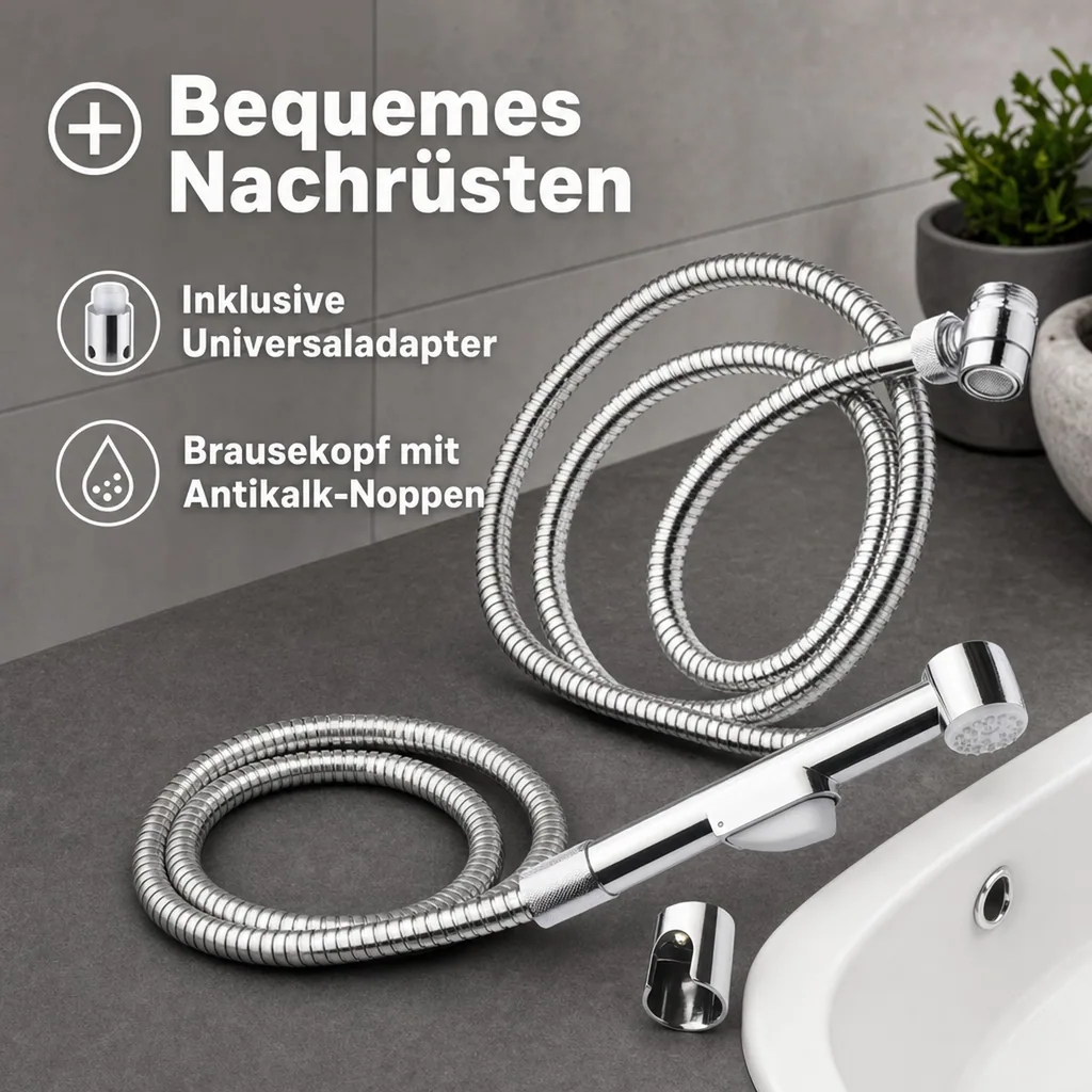 Waschbeckenbrause inkl. Schlauch und Adapter