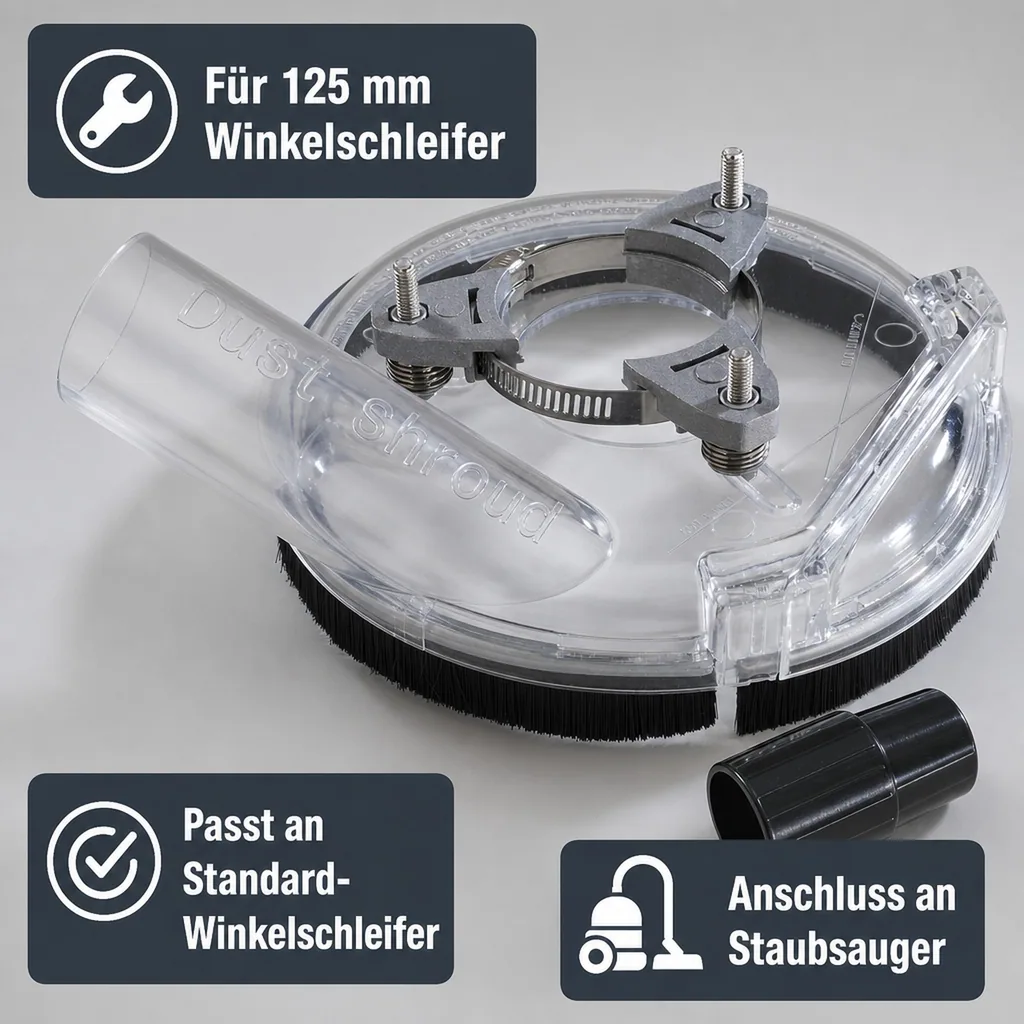 Absaughaube für alle 125 mm Winkelschleifer