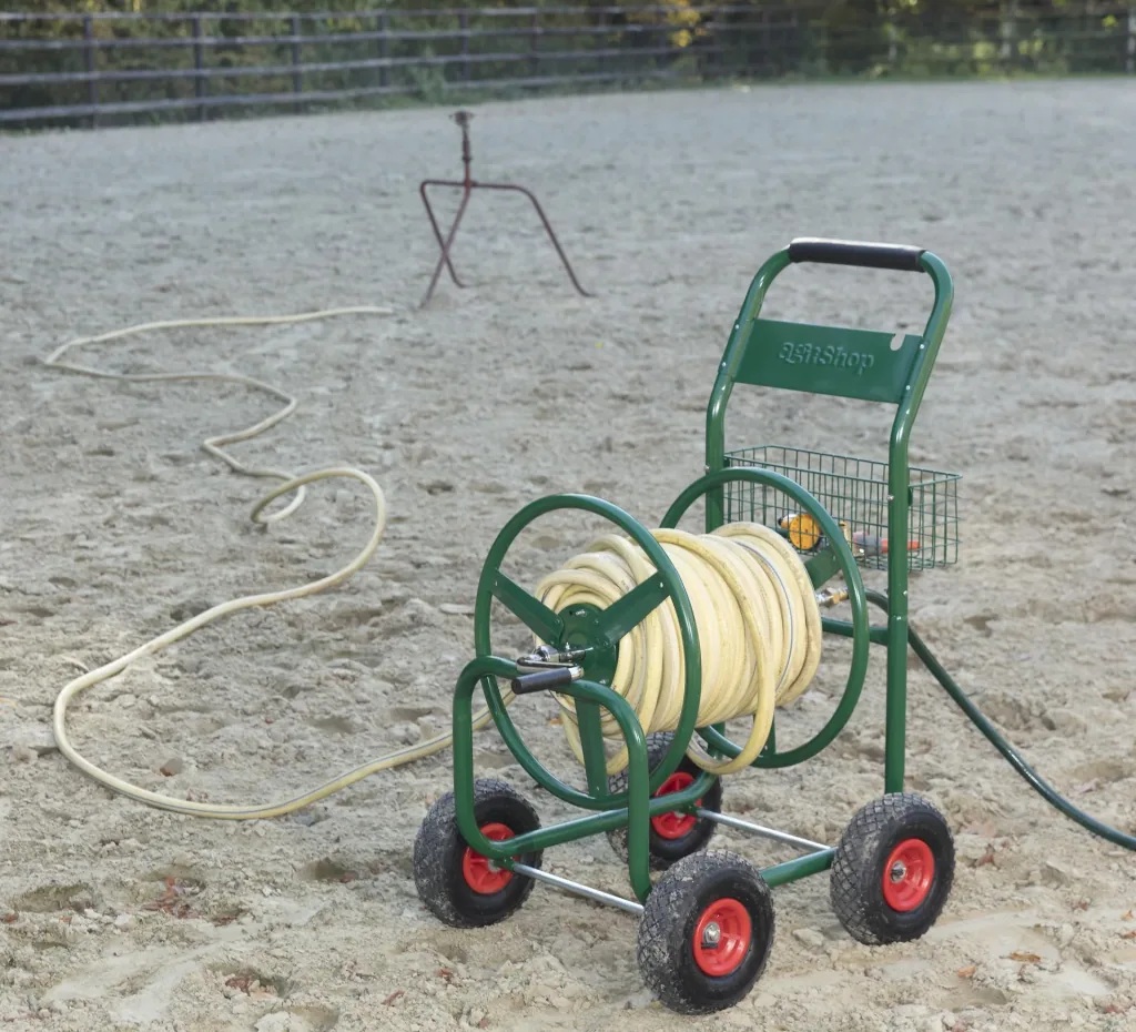 Schlauchwagen, 100 m für 3/4" Schlauch, inklusive Ablagekorb