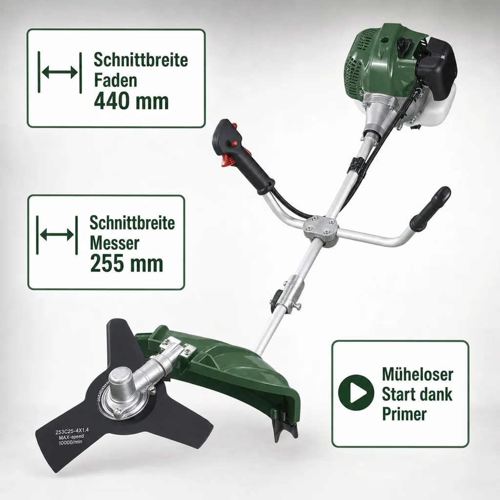 2 in 1 Benzin Motorsense und Freischneider