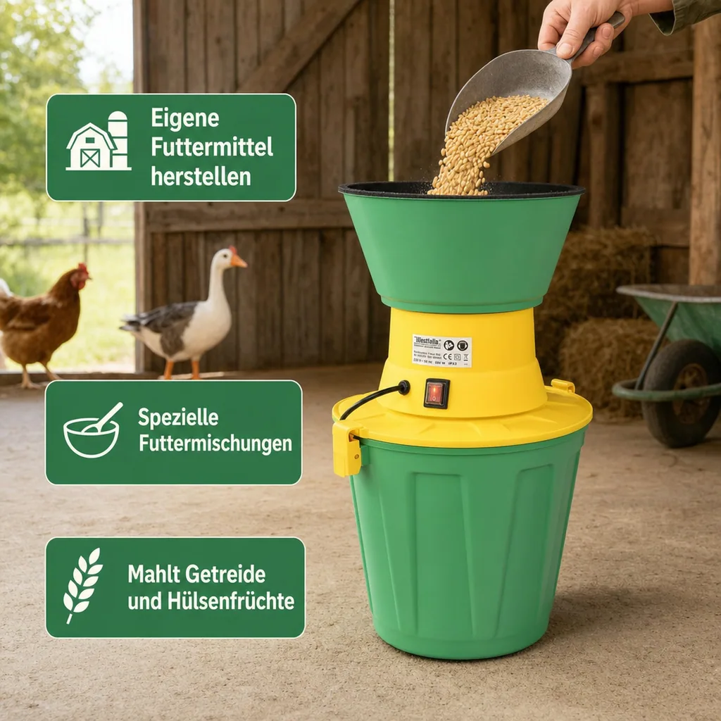 Elektrische Getreidemühle, 600 W, auch für Hülsenfrüchte