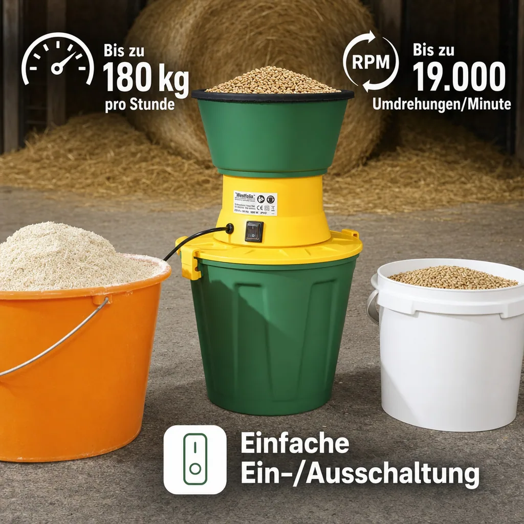 Elektrische Getreidemühle, 600 W, auch für Hülsenfrüchte