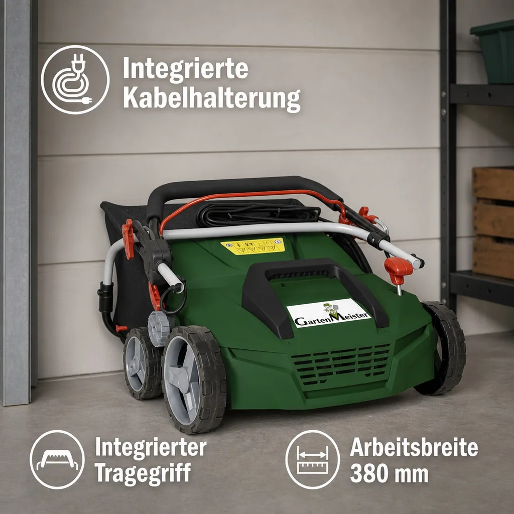 Elektrischer Vertikutierer & Lüfter „GMEVL 1800“, 1800 Watt