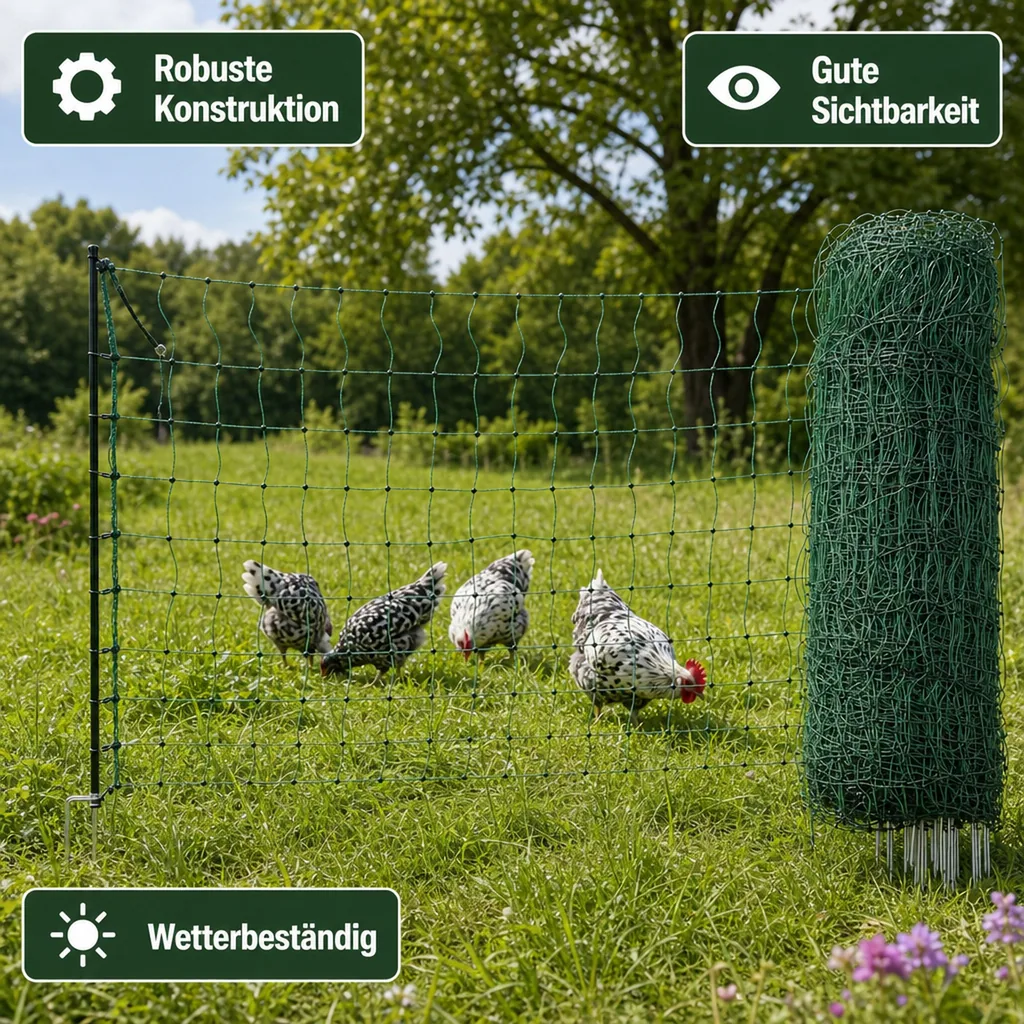 Geflügelnetz 106 cm mit Doppelspitze, 50 m, nicht elektrifizierbar