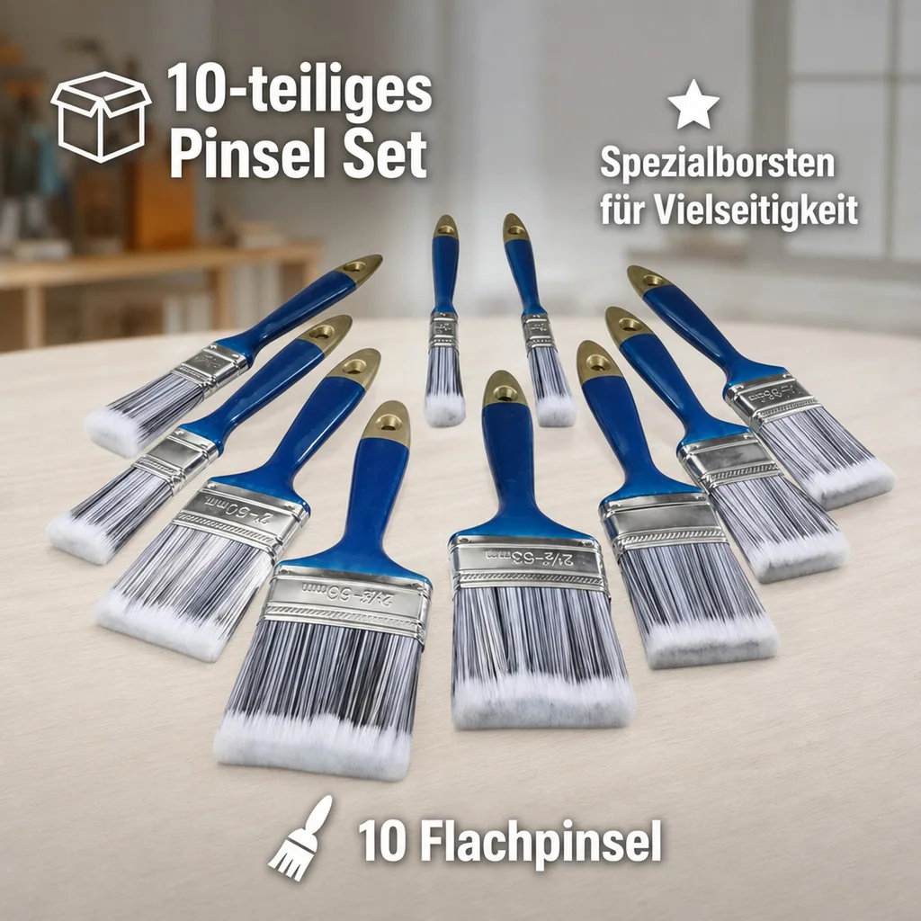 Pinsel Set 10-teilig mit Spezialborsten