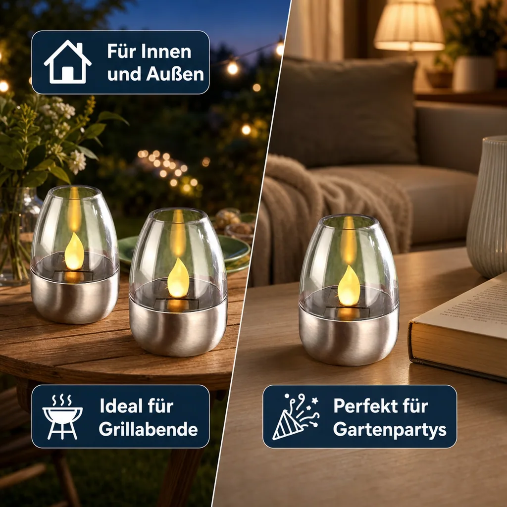 Solar Teelichter - 3er Set