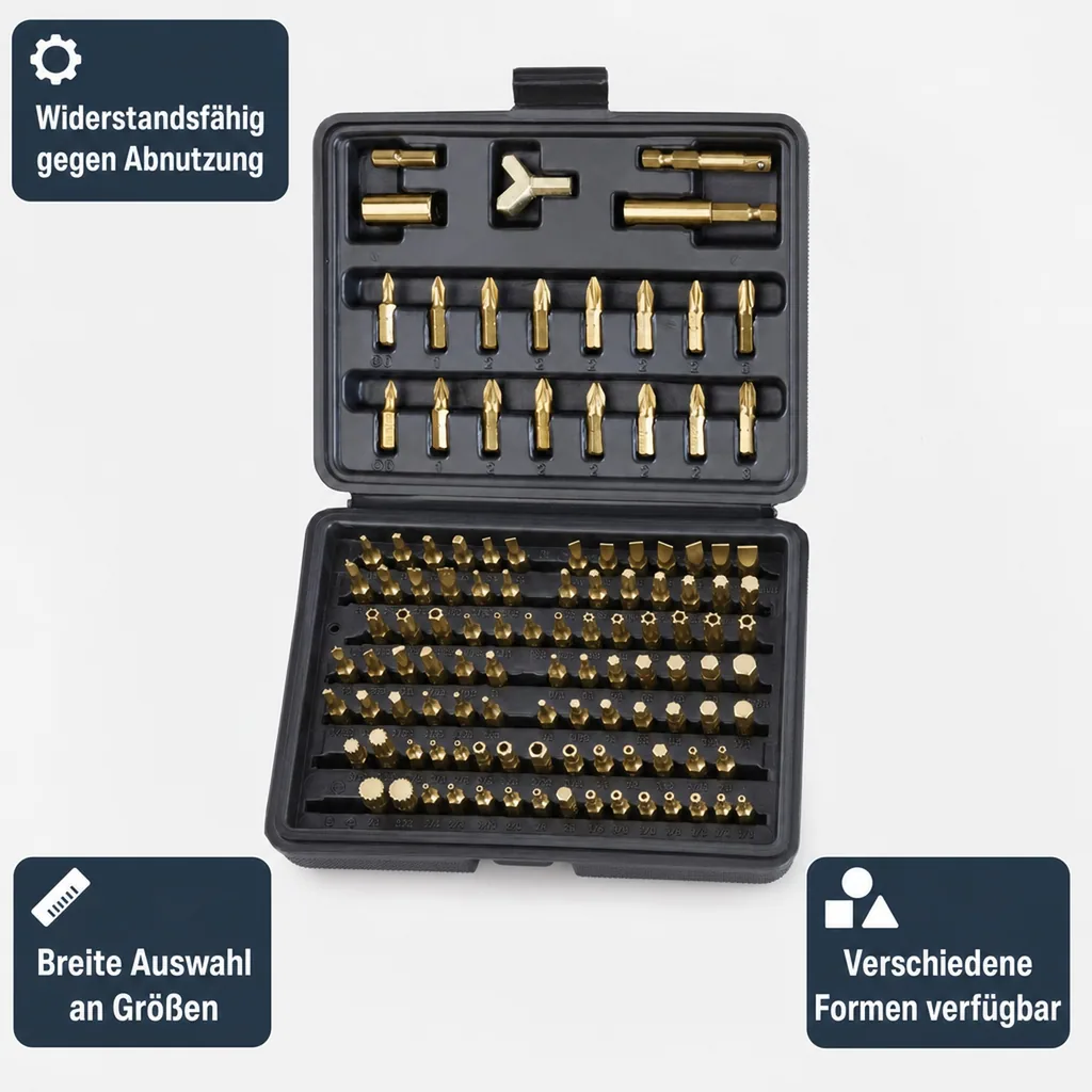 Spezial Bit-Satz Titan beschichtet, 100-teilig