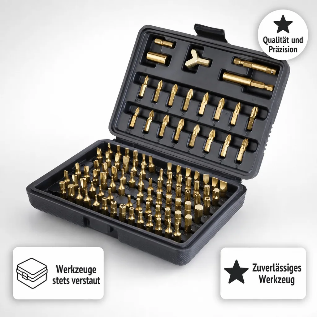Spezial Bit-Satz Titan beschichtet, 100-teilig