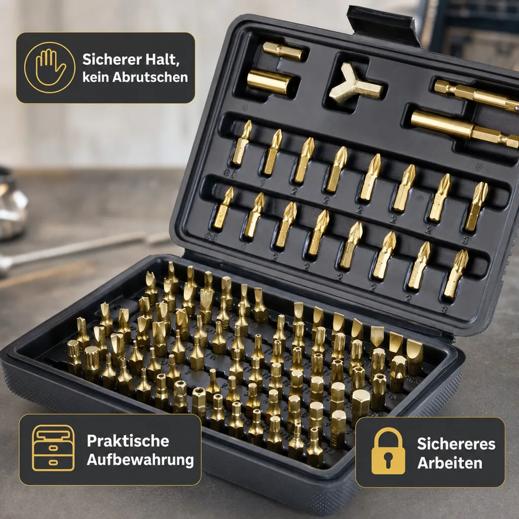 Spezial Bit-Satz Titan beschichtet, 100-teilig