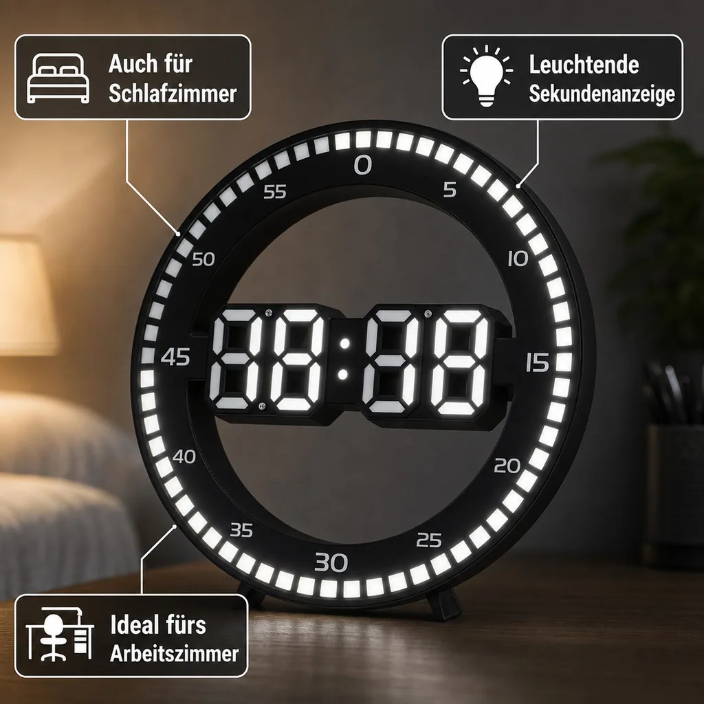 Tisch- und Wanduhr LED