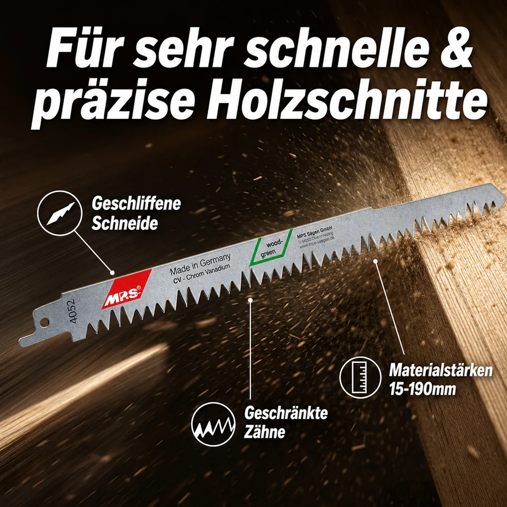 CV-Säbelsägeblatt geschliffen und geschränkt, GL 240/VL 210mm, ZT 5,0mm/5TPI 5er Pack
