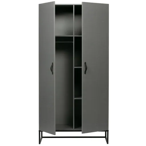 Woood Kleiderschrank Morris lehmgrau