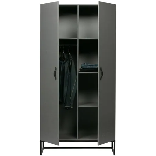Woood Kleiderschrank Morris lehmgrau