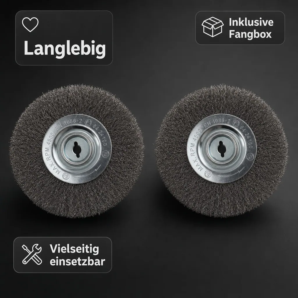 Fugenbürste, Metall, 2er-Set zu 968744 2 in 1 Fugenturbo mit Fangbox
