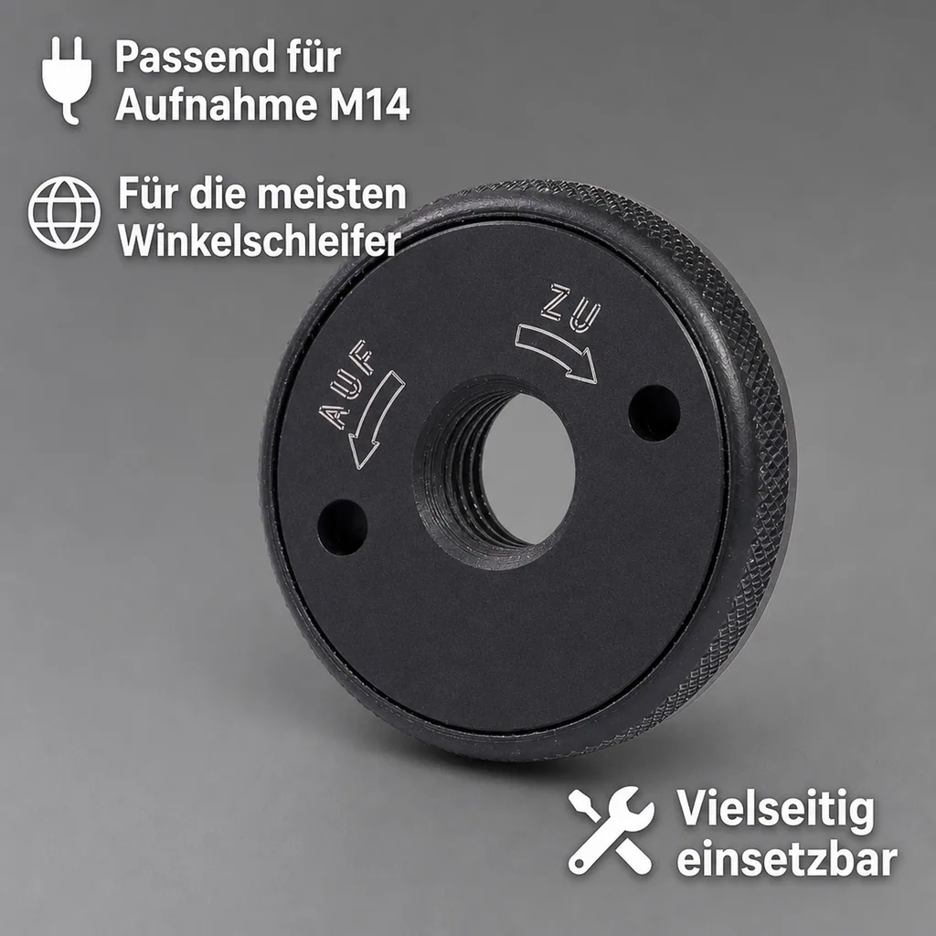 Schnellspannmutter für Winkelschleifer, Aufnahme M14
