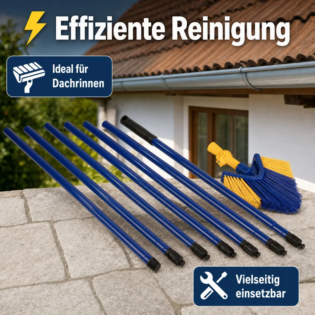 Teleskop Besen - Ideal zur Dachrinnenreinigung