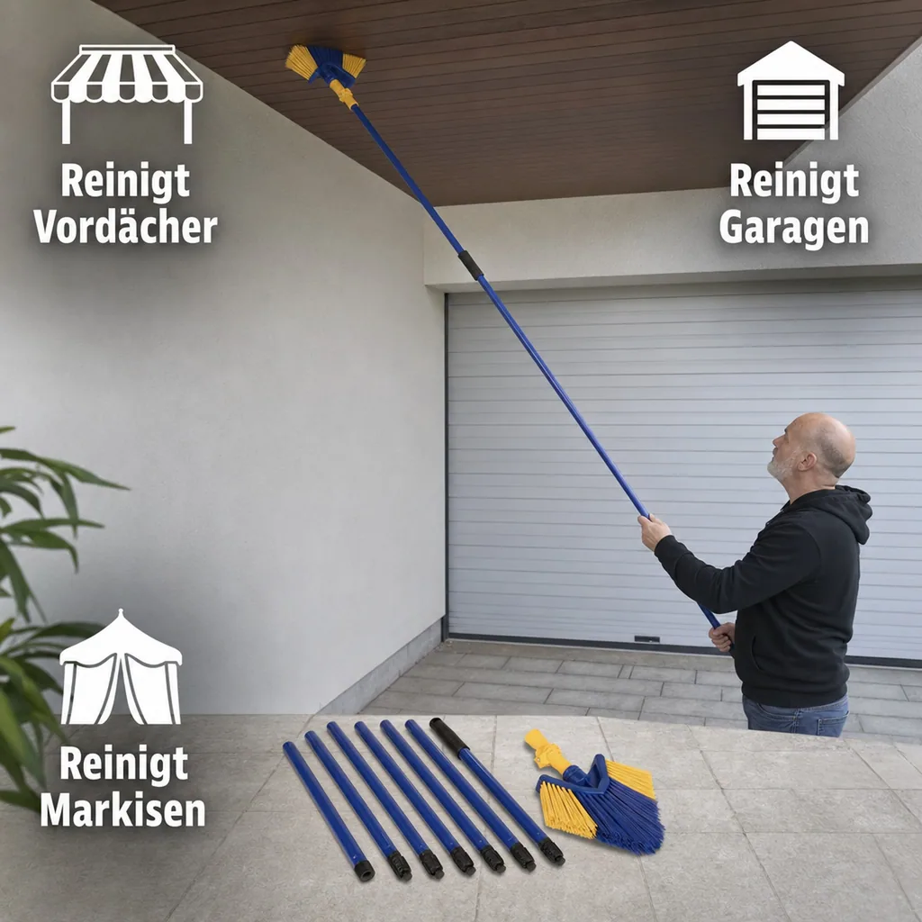 Teleskop Besen - Ideal zur Dachrinnenreinigung