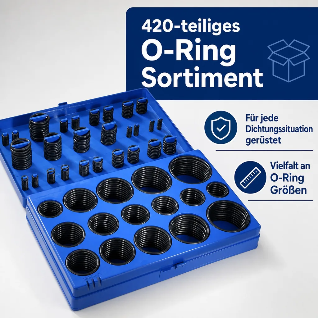 O-Ring Sortiment 420-teilig im Kunststoffkasten