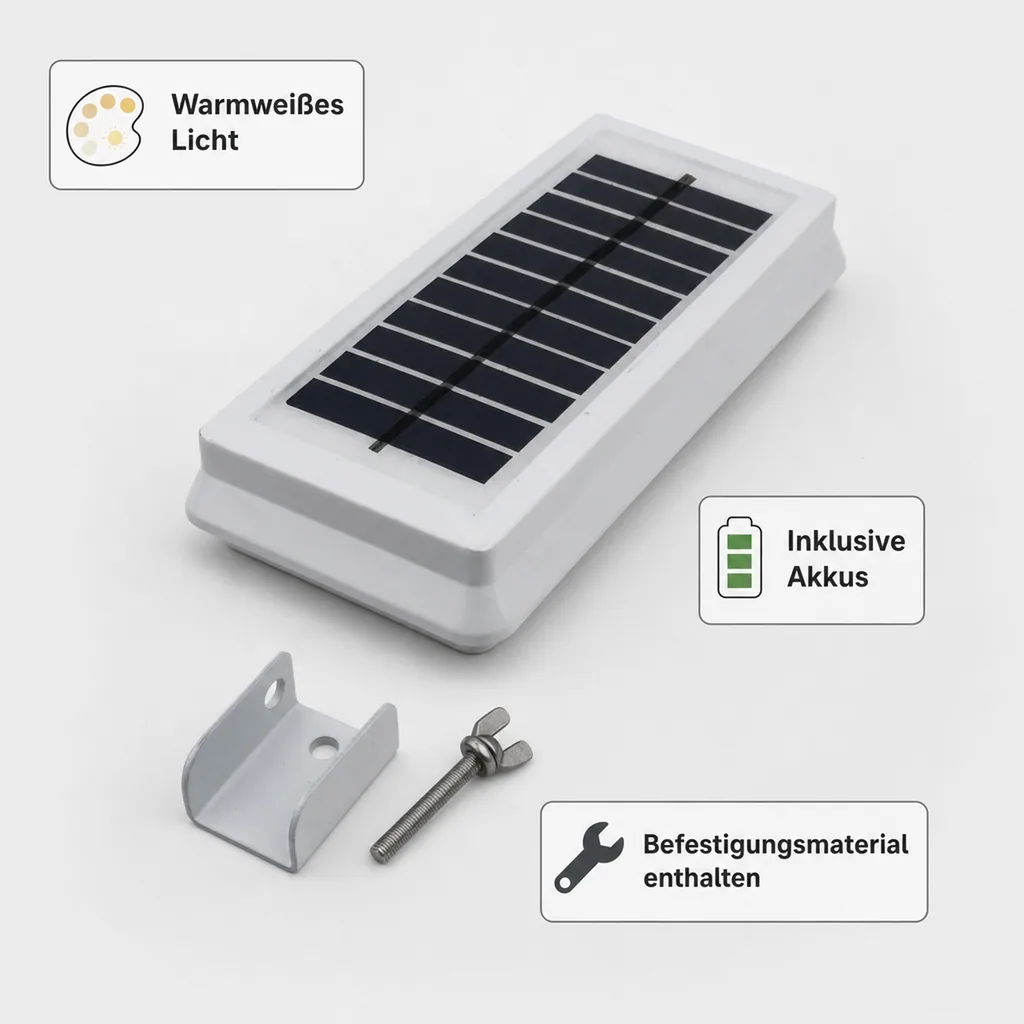 Solar LED Dachrinnenleuchten – 2 Stück