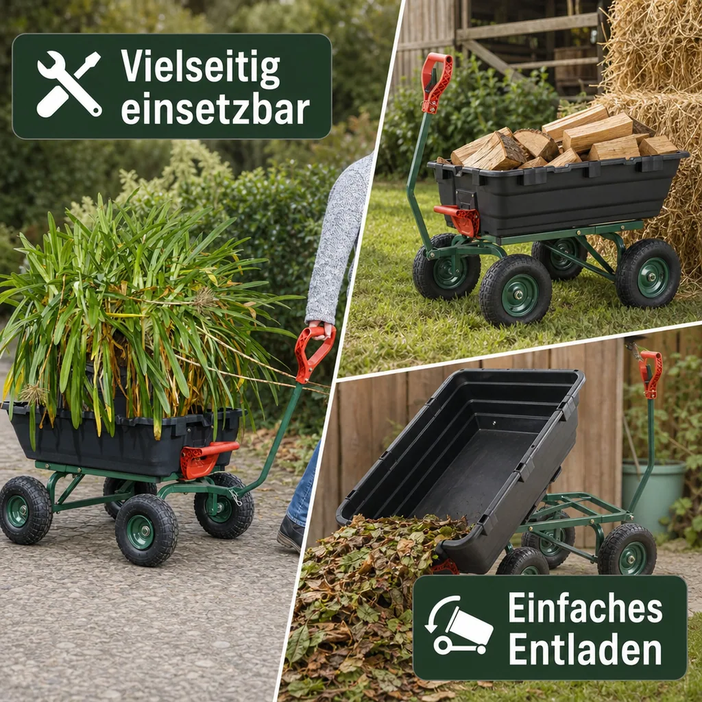 Garten Transportwagen GMGW350, 350 kg Tragkraft, kippbar