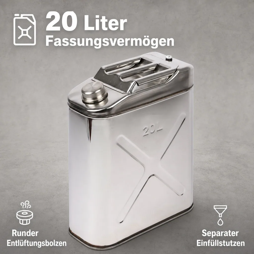 Edelstahlkanister, 20 L