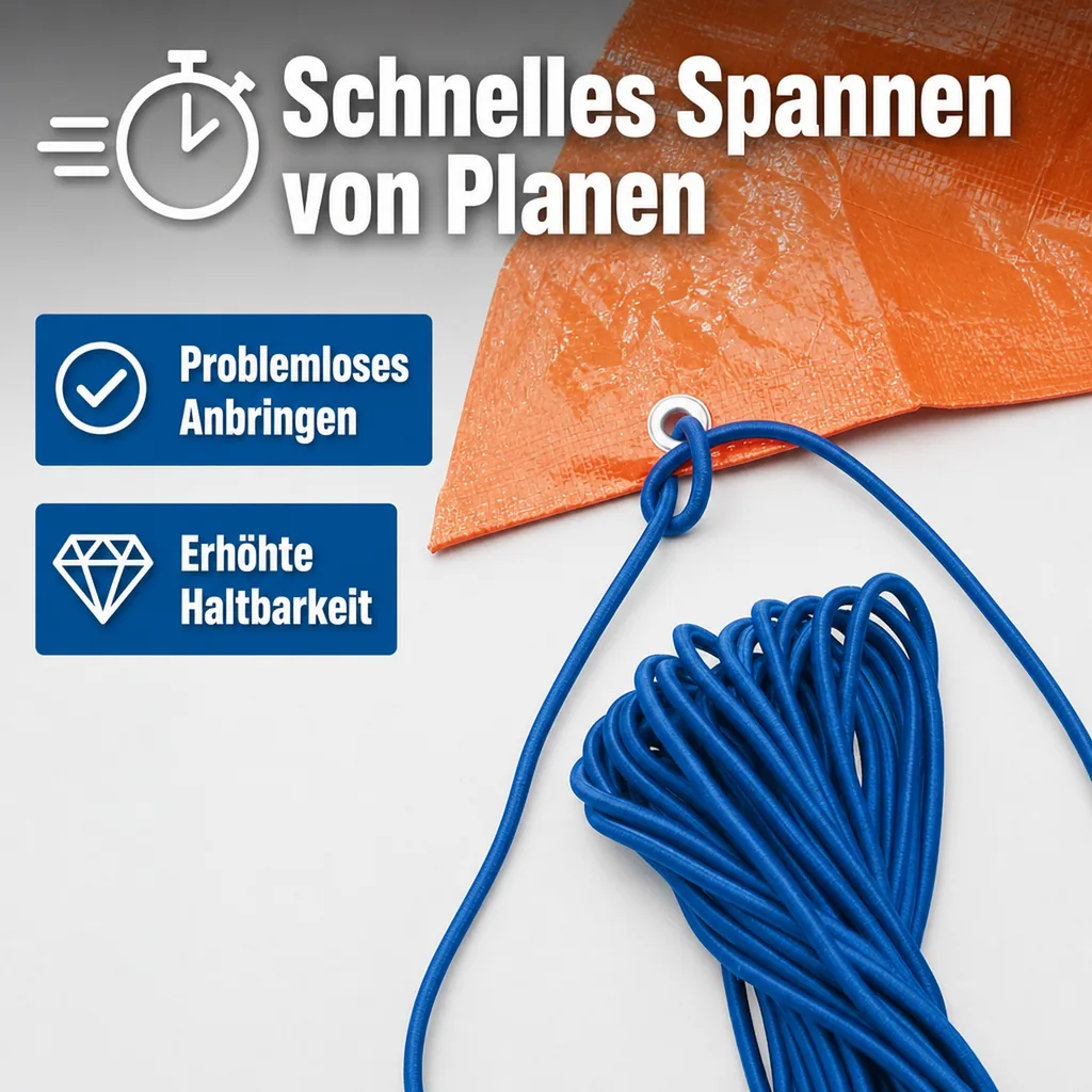 Sicherungs - Gummiband für Planen, 7 mm Durchmesser