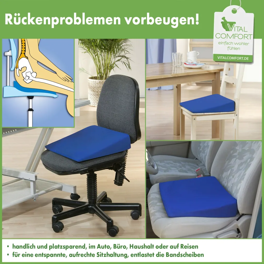 Auto-Sitzkissen Keil mit Bezug, blau