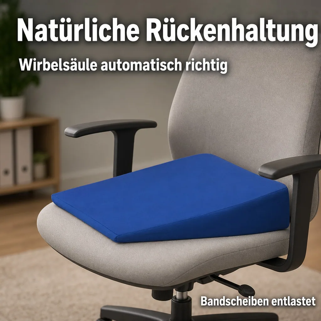 Auto-Sitzkissen Keil mit Bezug, blau