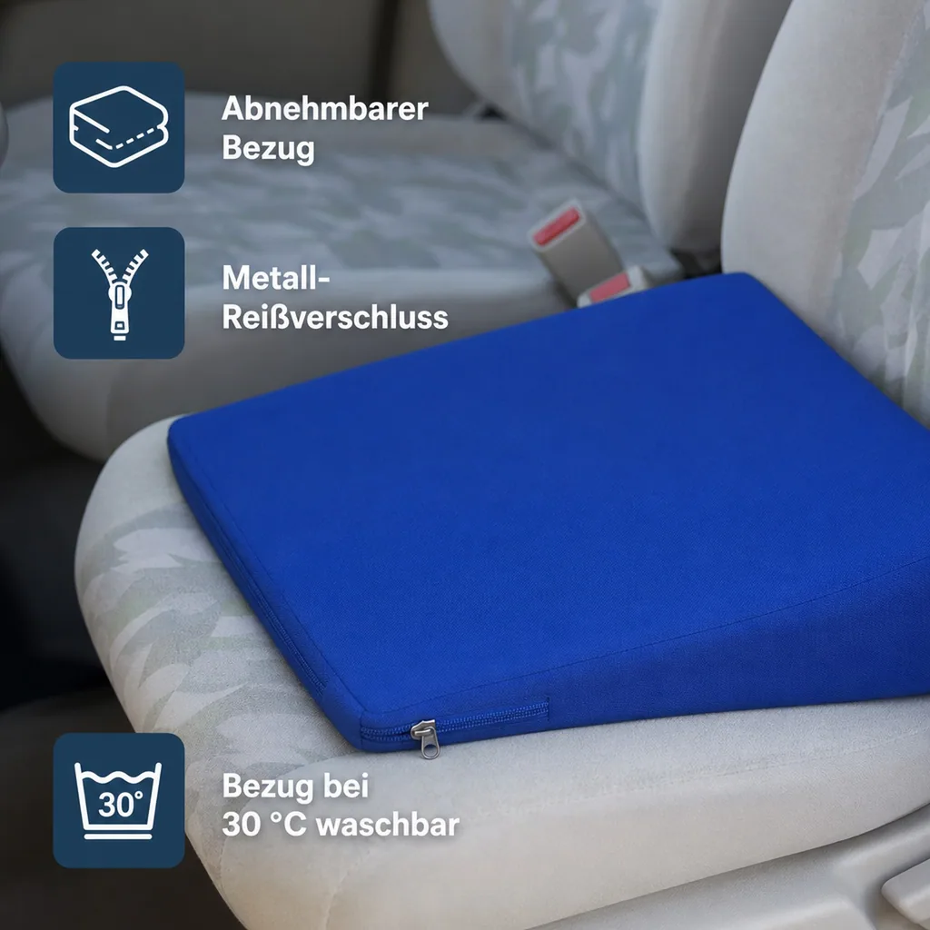 Auto-Sitzkissen Keil mit Bezug, blau