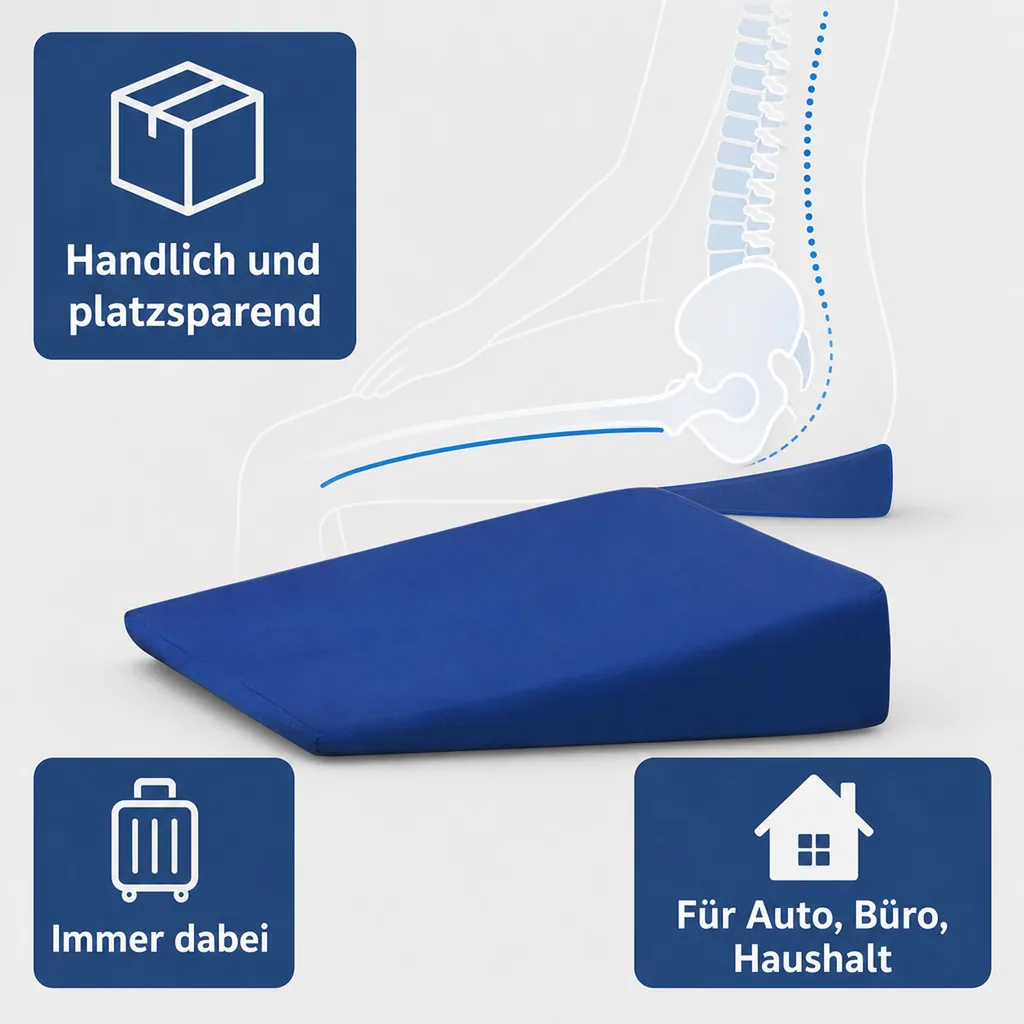 Auto-Sitzkissen Keil mit Bezug, blau