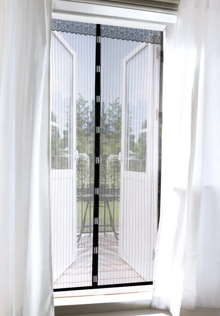 Moskitonetz Magic Klick 90 x 210 cm  für Türen, schwarz mit Magnetverschluss