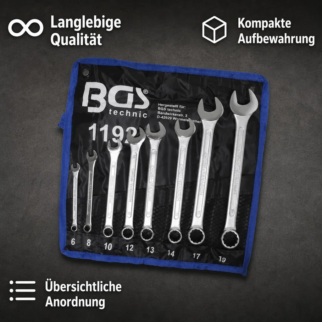 Maul-Ringschlüssel-Satz 8-teilig