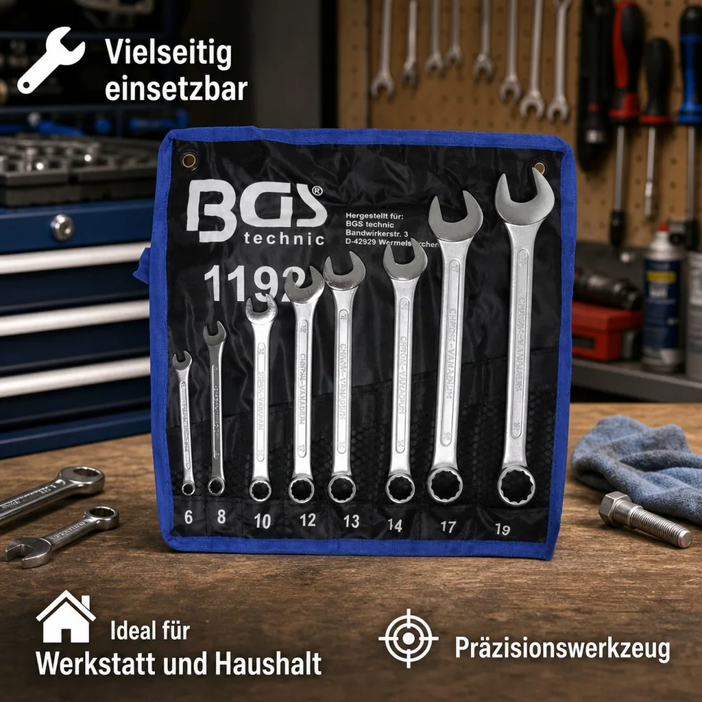 Maul-Ringschlüssel-Satz 8-teilig