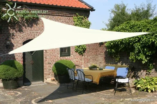 Dreieck-Sonnensegel wasserabweisend elfenbein 460 x 460 x 460cm