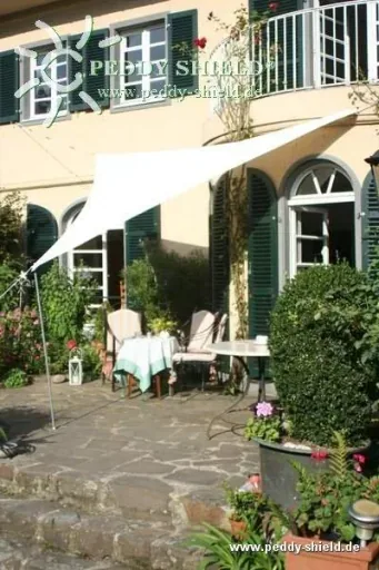 Dreieck-Sonnensegel wasserabweisend elfenbein 460 x 460 x 460cm