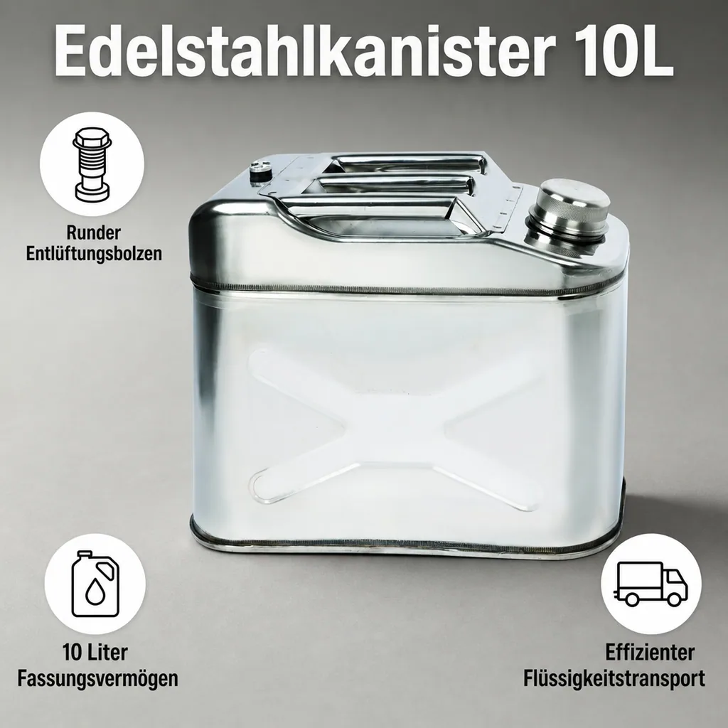Edelstahlkanister, 10 L
