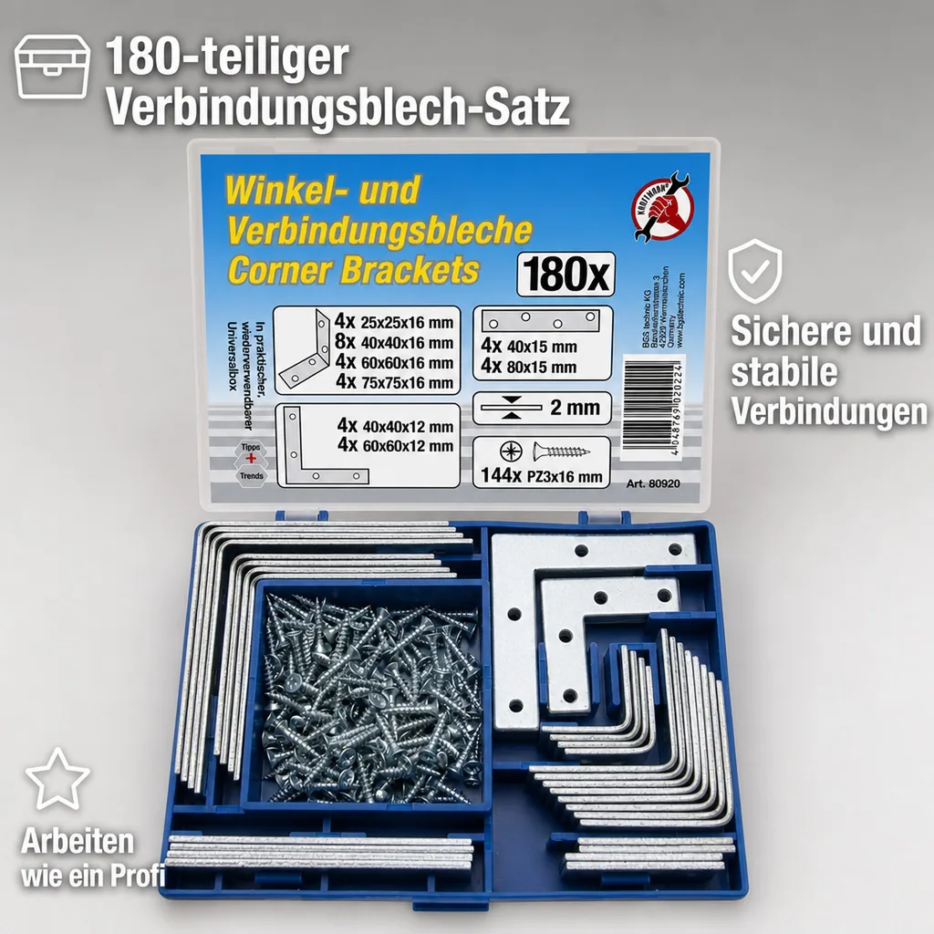 Verbindungsblech-Satz 180-teilig